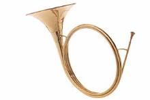 Golden Wiener Horn in F, a traditional Viennese musical instrument with a round shape and flared bell.