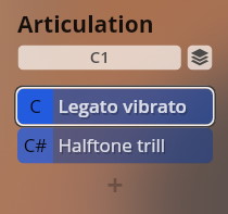 Vienna Symphonic Library software interface displaying music articulation options.