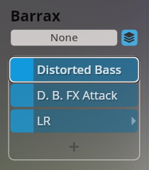 Barrax instrument menu in Vienna Symphonic Library Epic Orchestra 2.0 software showing sound options like Distorted Bass and D.B. FX Attack.