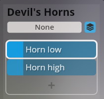 User interface for Synchron Smart Orchestra showing sound options Devil's Horns, Horn low, and Horn high.