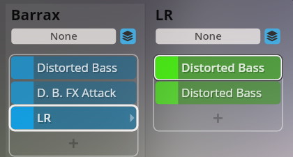 Digital audio workstation (DAW) interface showing Distorted Bass, D. B. FX Attack, and LR sound effects, part of the Vienna Symphonic Library Synchron Smart Orchestra.