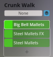 Software interface showing sound options like Big Bell Mallets and Steel Mallets, relevant to Synchron Smart Orchestra.