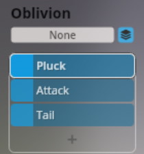 Screenshot of the Synchron Smart Orchestra software interface showing Oblivion settings with None, Pluck, Attack, and Tail options.