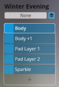 Screenshot of the Winter Evening preset in Synchron Smart Orchestra, showing instrument layers like Body, Pad Layer, and Sparkle for music production.