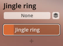 Digital interface displaying Jingle ring virtual instrument selection for Synchron Percussion.