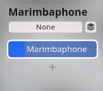 Marimbaphone instrument selection control buttons for Studio Special Editions orchestral library.
