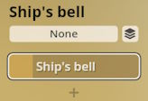 User interface buttons for selecting Ship's bell sound within Studio Percussion software.