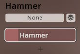 Screenshot showing a digital audio workstation interface with a selected Hammer instrument option, relevant to Studio Percussion software.
