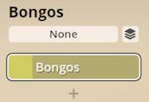 User interface showing Bongo instrument selection options for Studio Percussion software.