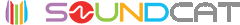 Colorful Soundcat logo, featuring vertical colored stripes and the word CAT in gray.