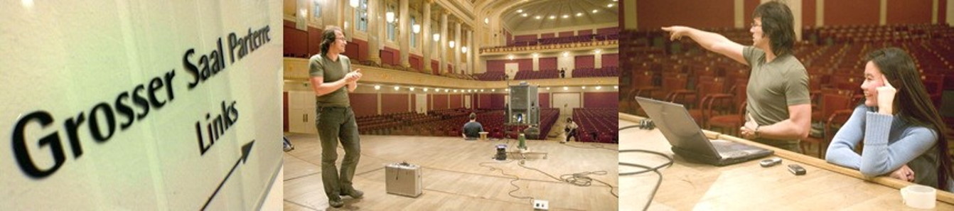 Installation and setup of Vienna MIR Pro software for acoustic mixing and spatialization in a concert hall.