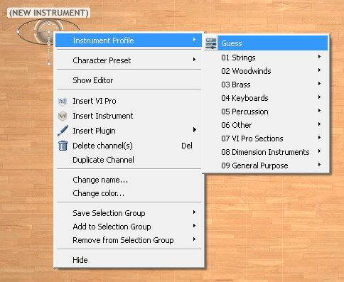 Vienna MIR Pro software interface showing the MIRx Mode character panel, room equalizer settings for Strings Violins I, and graphical EQ curve with adjustable gain, frequency, and Q values.