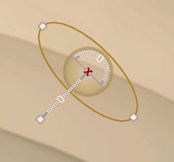 Vienna MIR Pro MIRx Mode interface with a central control, an oval boundary, and an attached fader for audio spatialization settings.