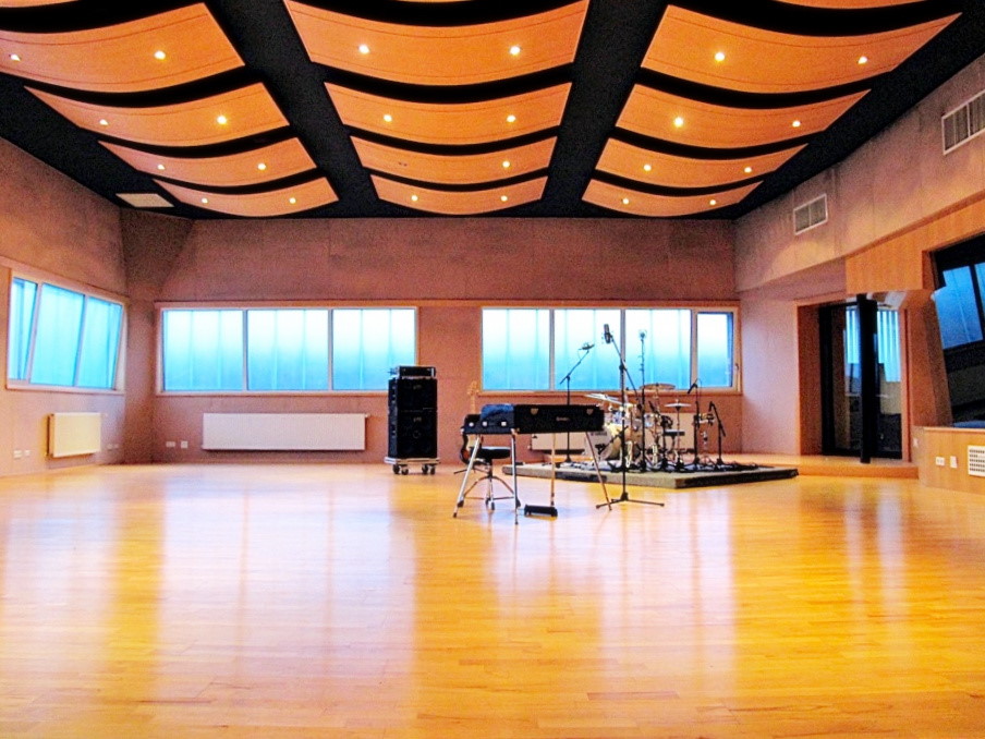 Vienna MIR Pro software interface showing instrument placement (vocals, violin, viola, cello, bass), microphone positions, and reverb settings for spatial audio mixing.