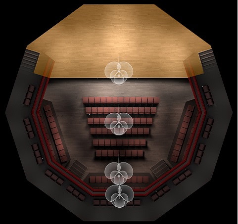 Vienna MIR Pro MIRx Mode interface displaying three distinct equalizer presets: Brass - Trombones, Brass - Tubas, and Woodwinds - Clarinets, with individual frequency response curves and adjustable gain and Q factors for precise audio shaping.