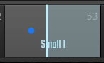 Graphical user interface (GUI) displaying a small, selectable sound unit labeled Small 1, representing an organ stop or electronic music patch component.
