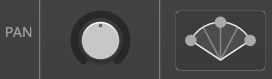 Audio panning control knob and graphical display for Vienna Organ Player MIX tab, showing sound routing configuration.