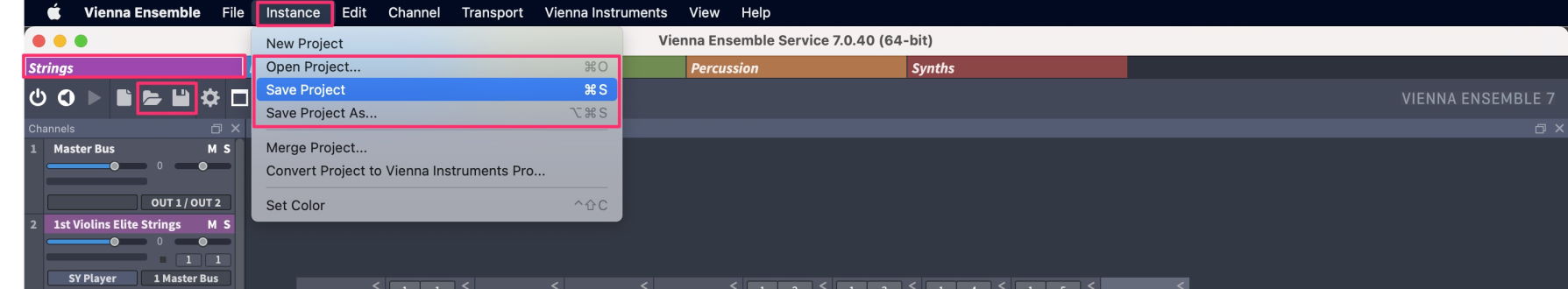 Vienna Ensemble Pro 7 interface showing a folder icon and a project name DB_Under_Fire, relevant for .vep file management.