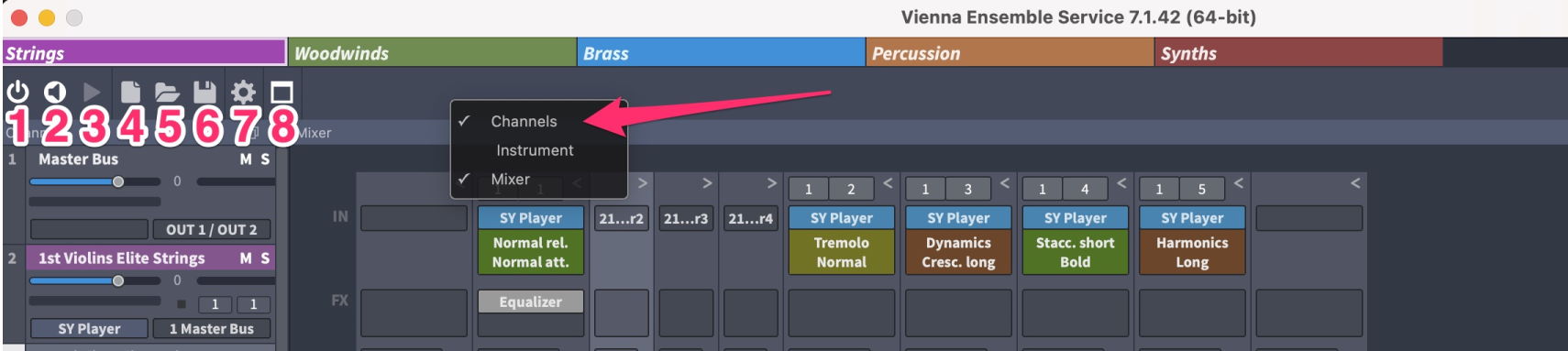 Matrix Mixer Pro software interface showing the Delay matrix with source and destination channels, channel levels, and meterbridge.