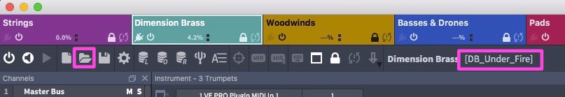 Vienna Ensemble Pro 7 interface showing a folder icon and a project name DB_Under_Fire, relevant for .vep file management.