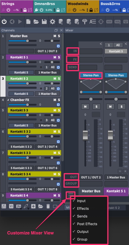 Navigation / Der Mixer