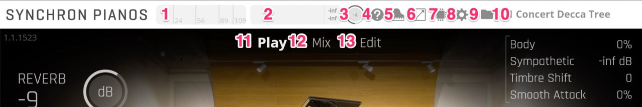 Synchron Pianos Menu Bar