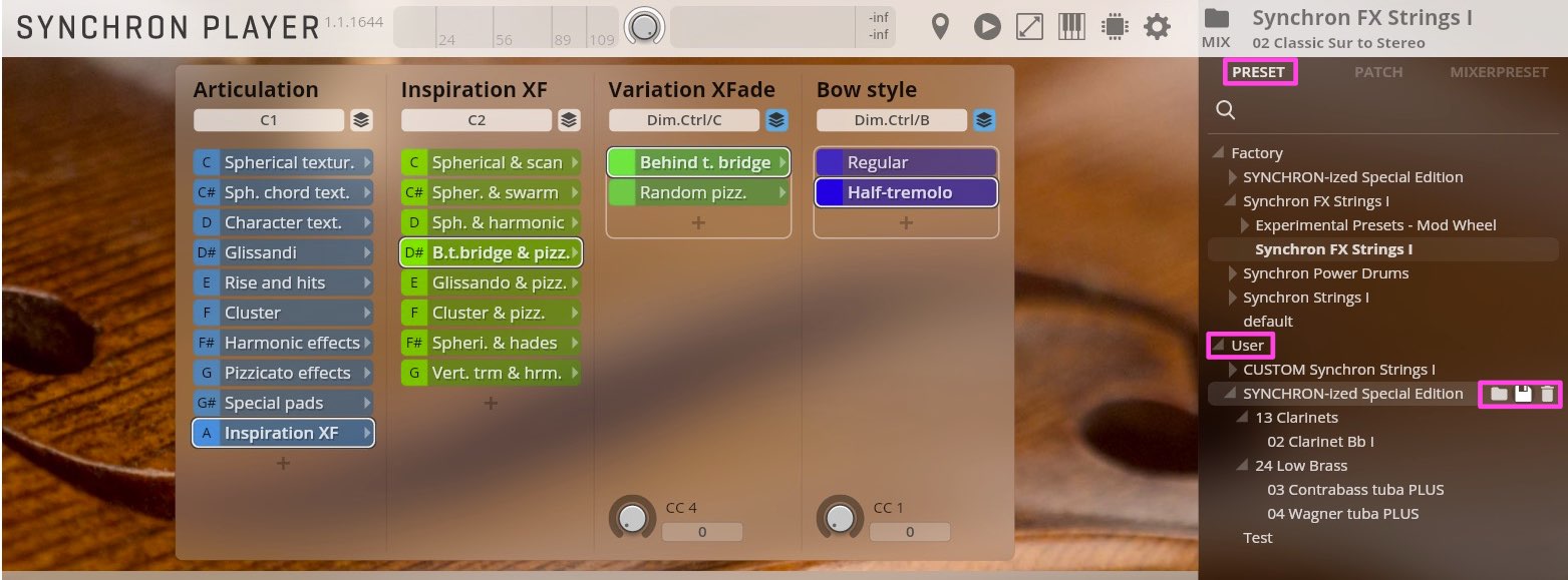 Creating User Presets