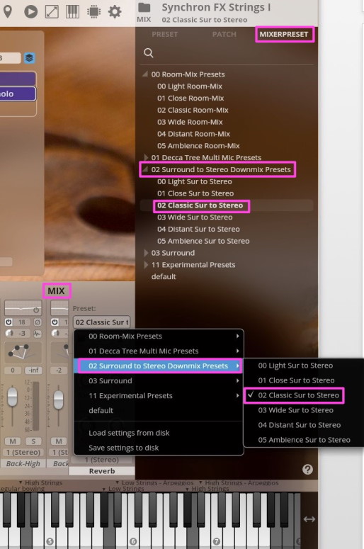 MixerPreset Browser