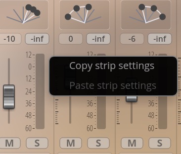 Mixer Context Menus