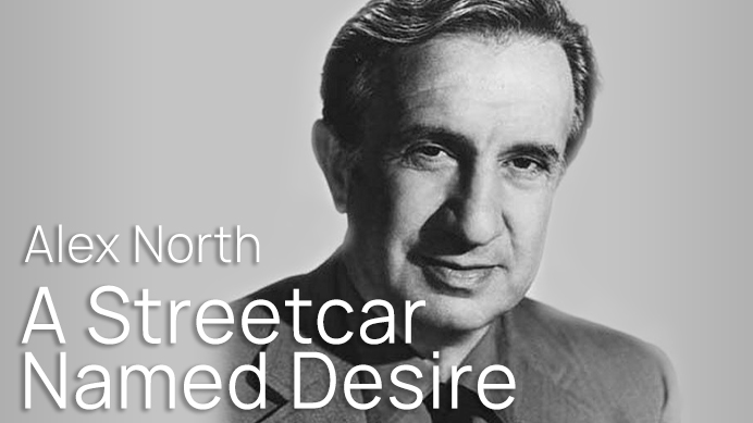 Black and white portrait of Alex North, composer for the 1951 film A Streetcar Named Desire