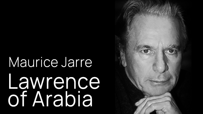 Monochrome portait of Maurice Jarre, composer of the Lawrence of Arabia film score