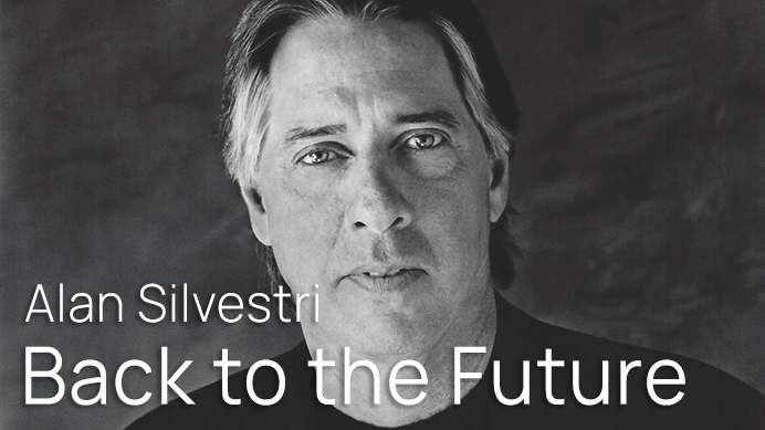 Black and white portrait of composer Alan Silvestri, known for Back to the Future.