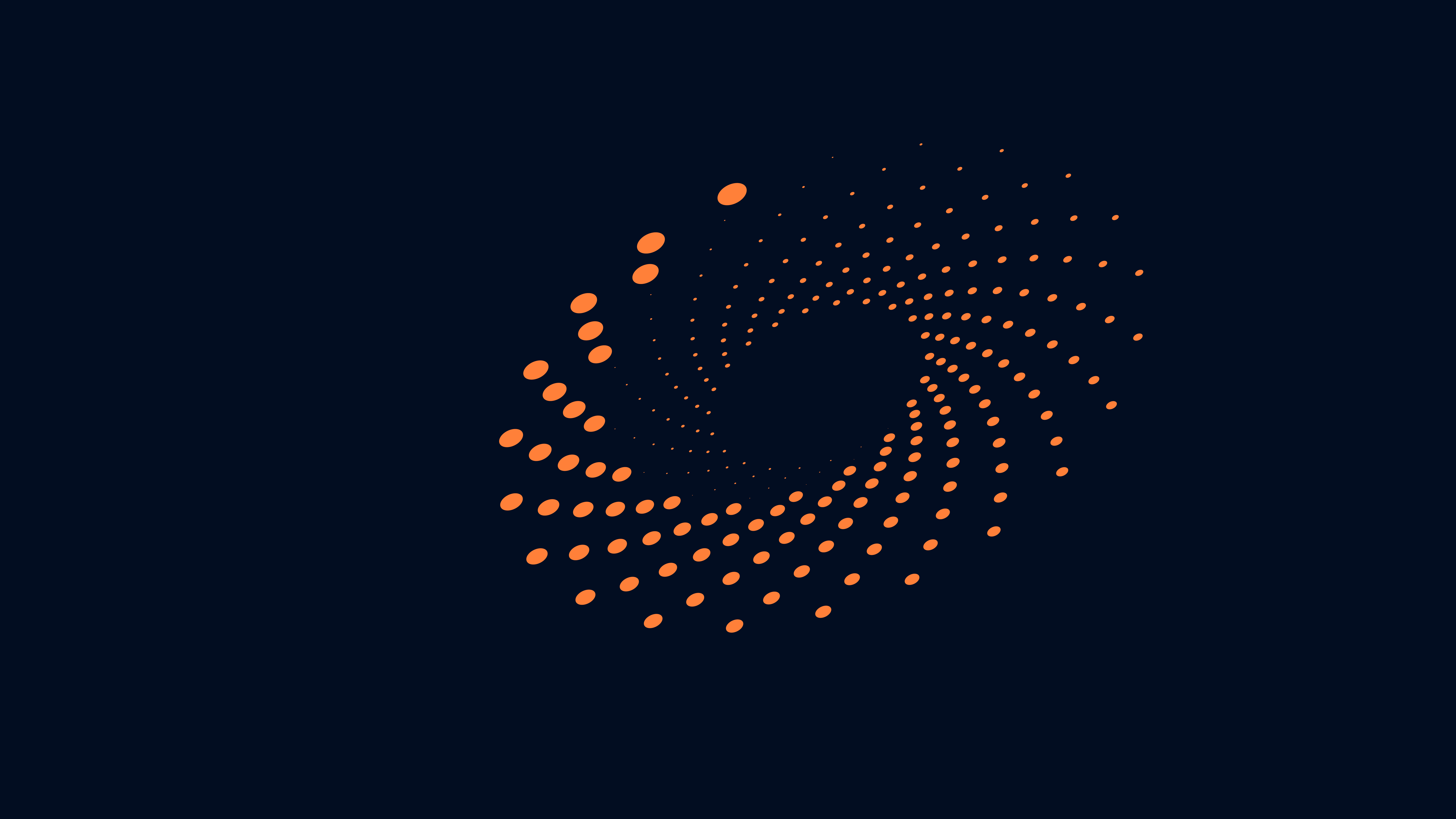 Orange dots forming a swirling pattern on a dark blue background, suggesting ambient recording or sound effects