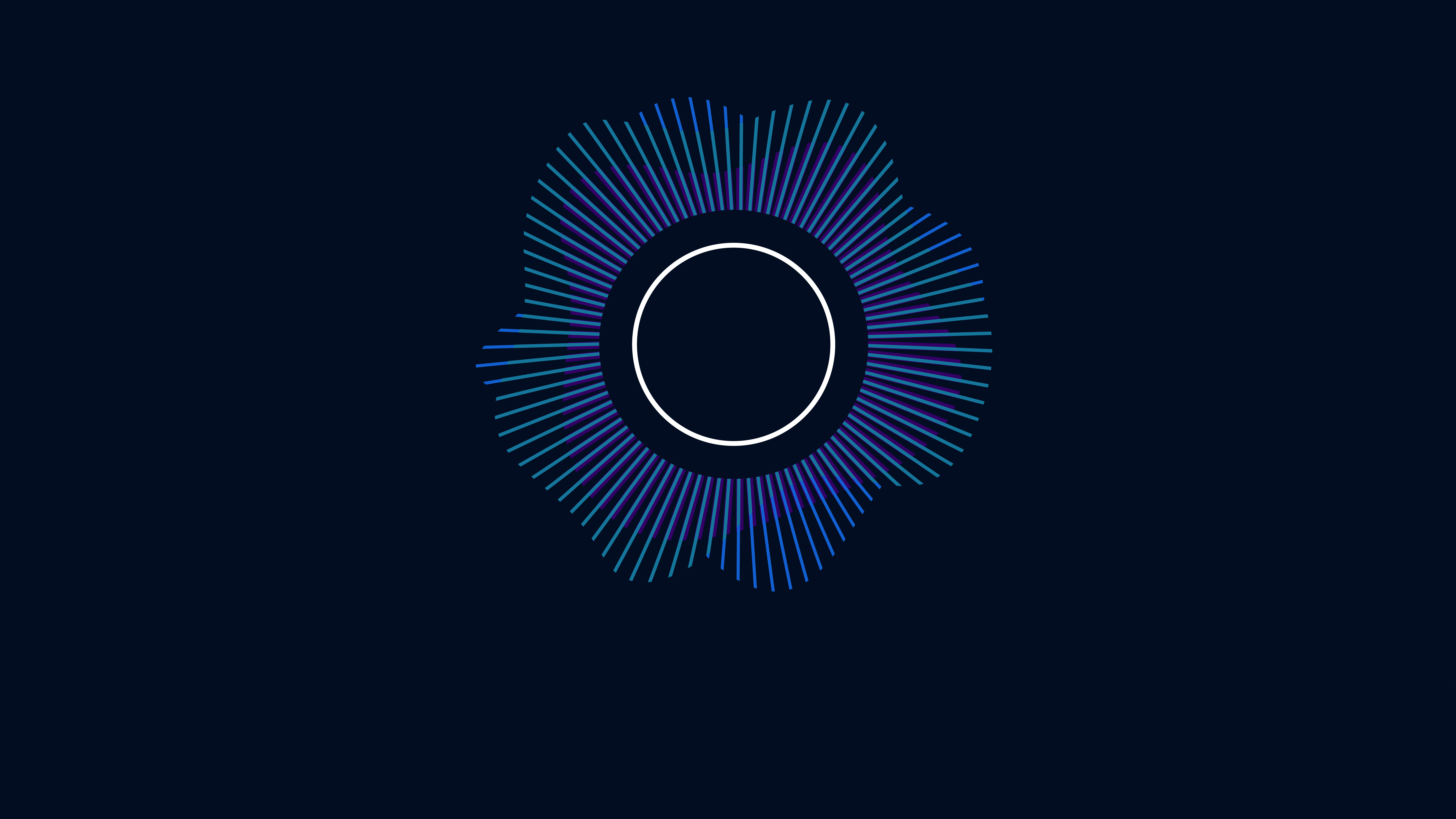 Abstract blue and purple lines emanating from a white circle on a dark background, representing an audio waveform or an ambient recording graphic.