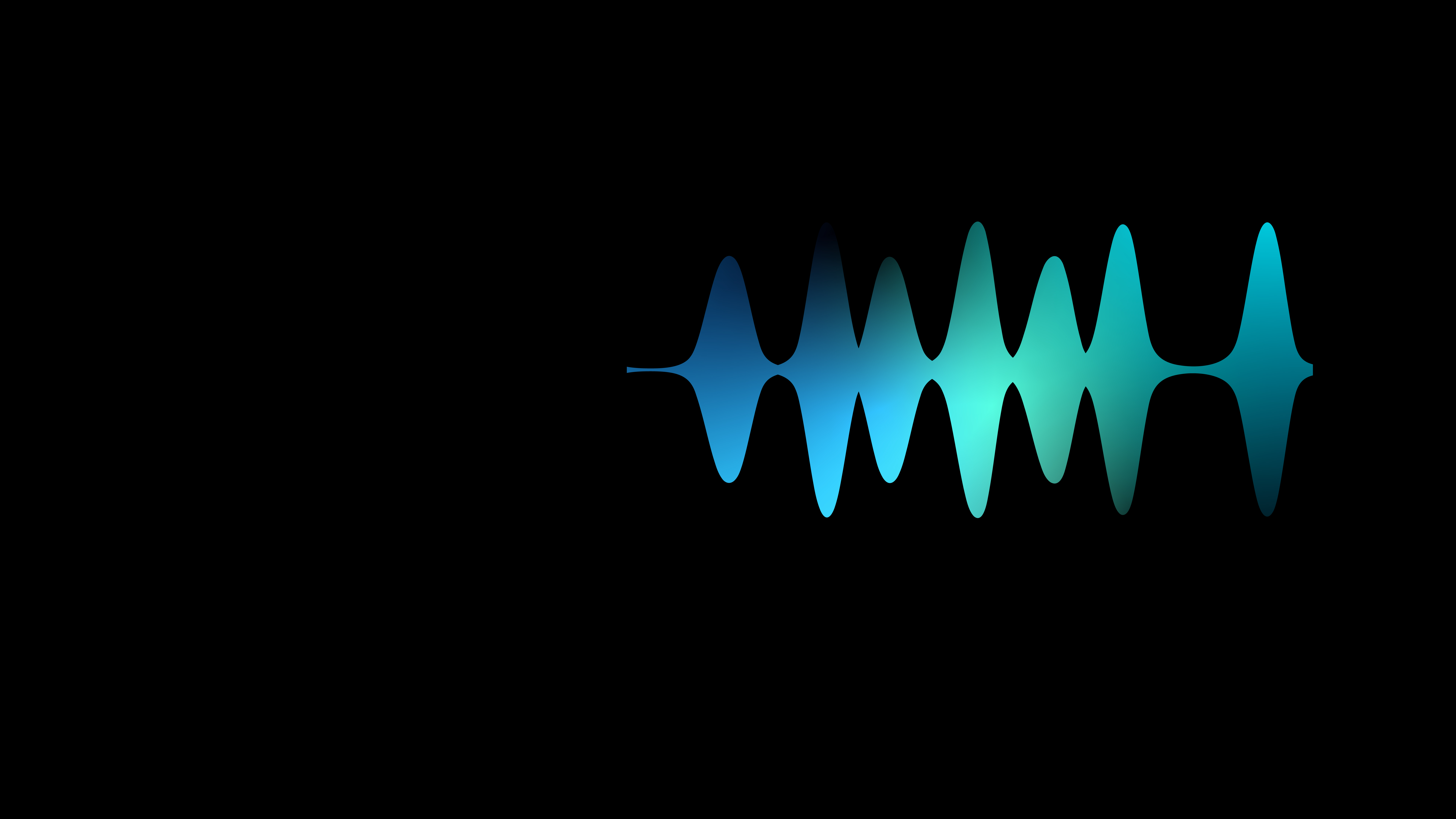 Audio waveform with blue and teal gradient on a black background, representing a dry recording or angelic choir.