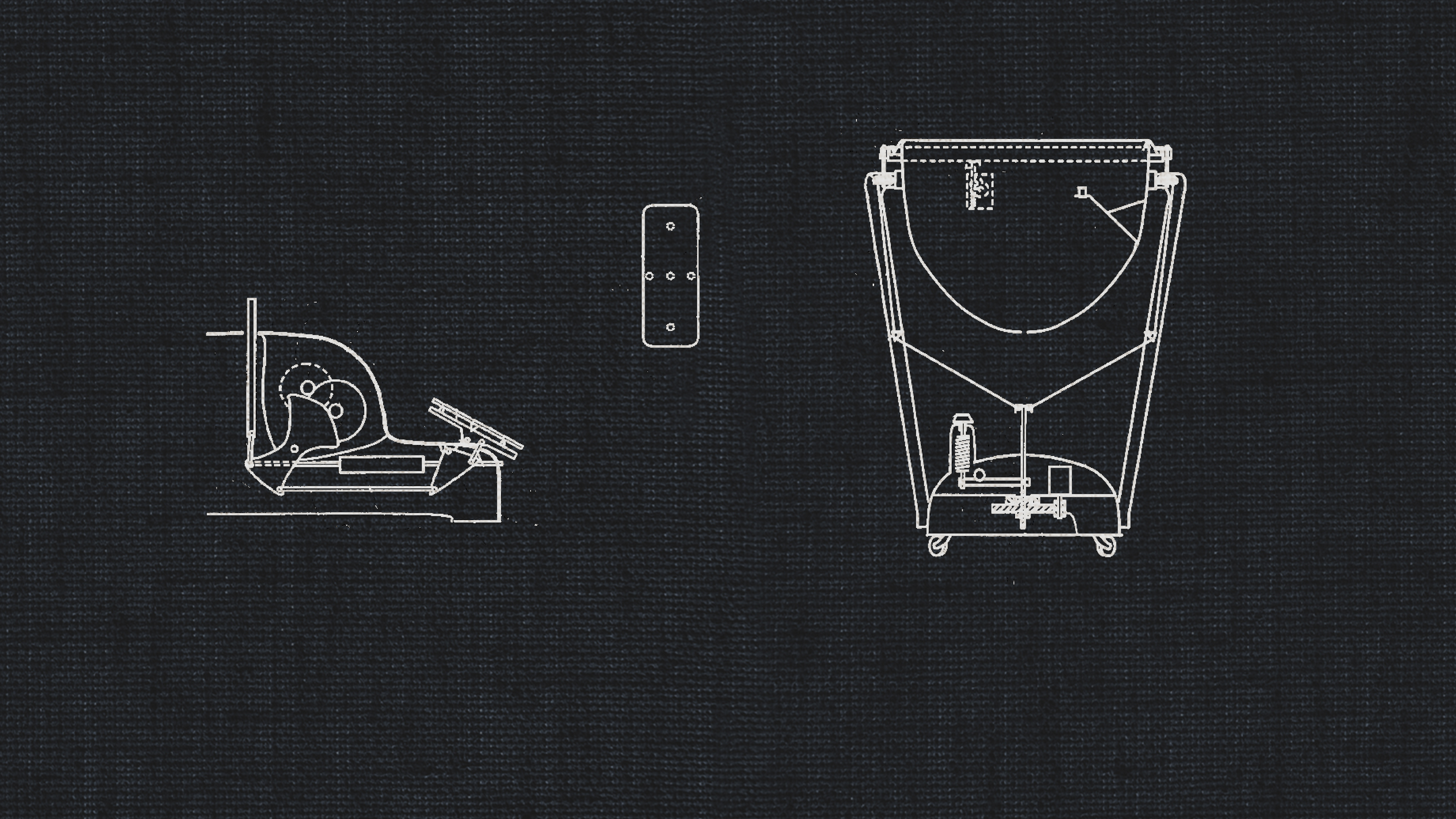 Technical blueprint illustration of Dry Recording Studio Timpani showing internal mechanisms and design views, optimized for music production and professional audio environments.