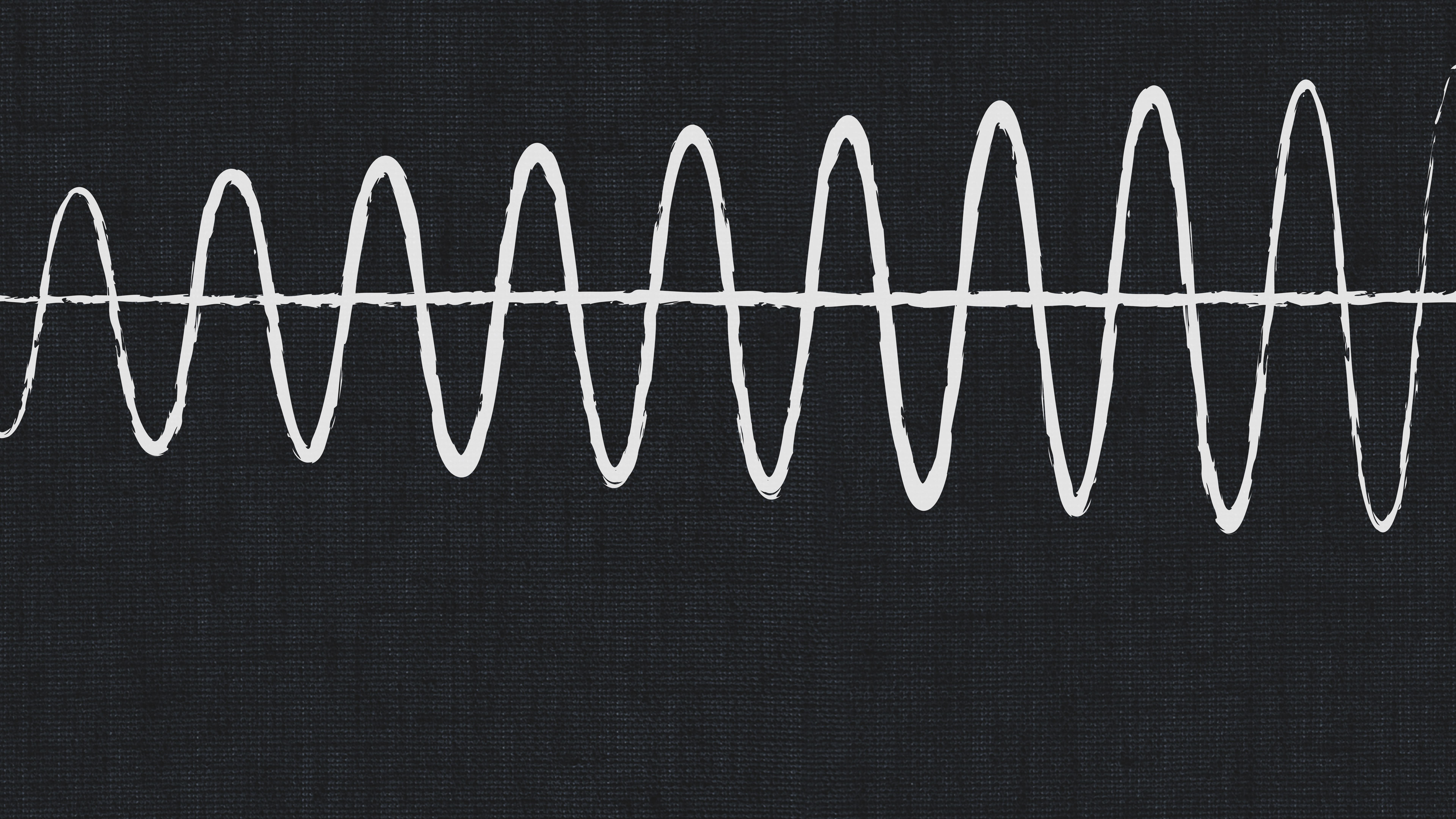 White audio waveform on a dark gray background, illustrating sound waves for a dry recording studio voices bundle.