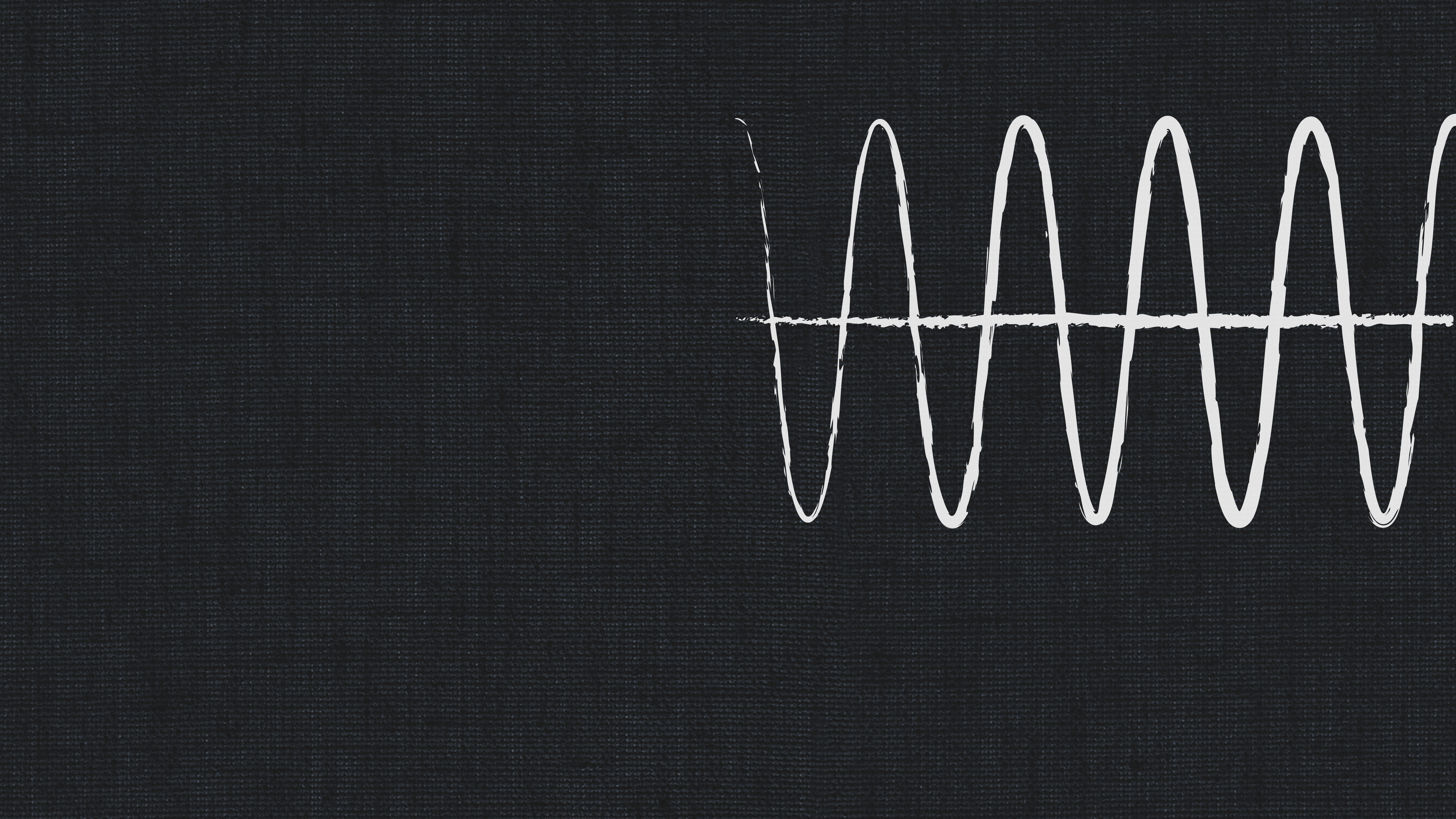 White waveform on dark textured background representing sound or audio in a dry recording studio.