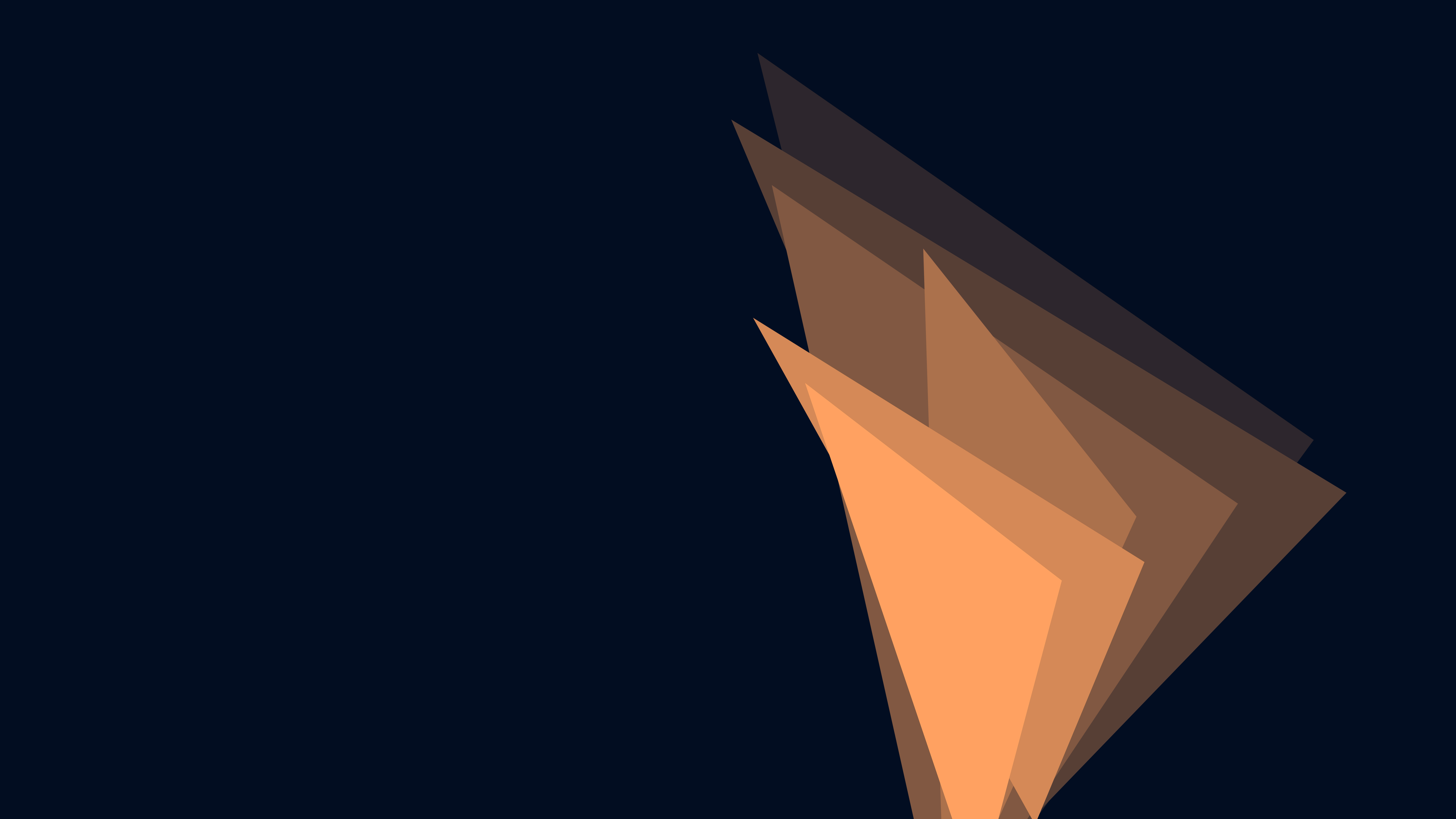 Abstract design with layered orange and brown triangular shapes on a dark blue background, suggesting depth and movement for acoustic instrument recordings or music production.