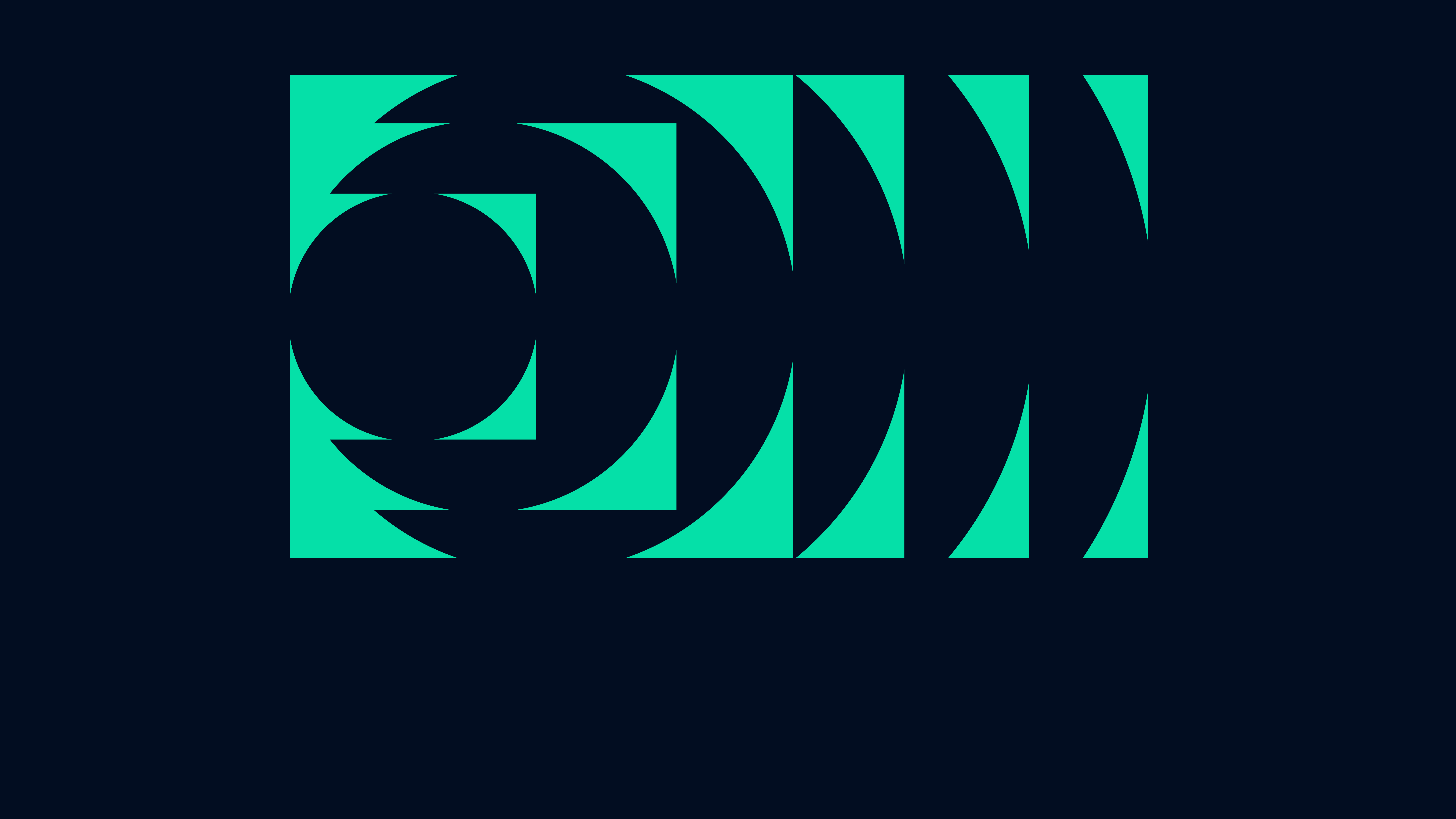 Abstract geometric pattern with light green shapes on a dark blue background representing part of the Synchron Percussion Bundle.