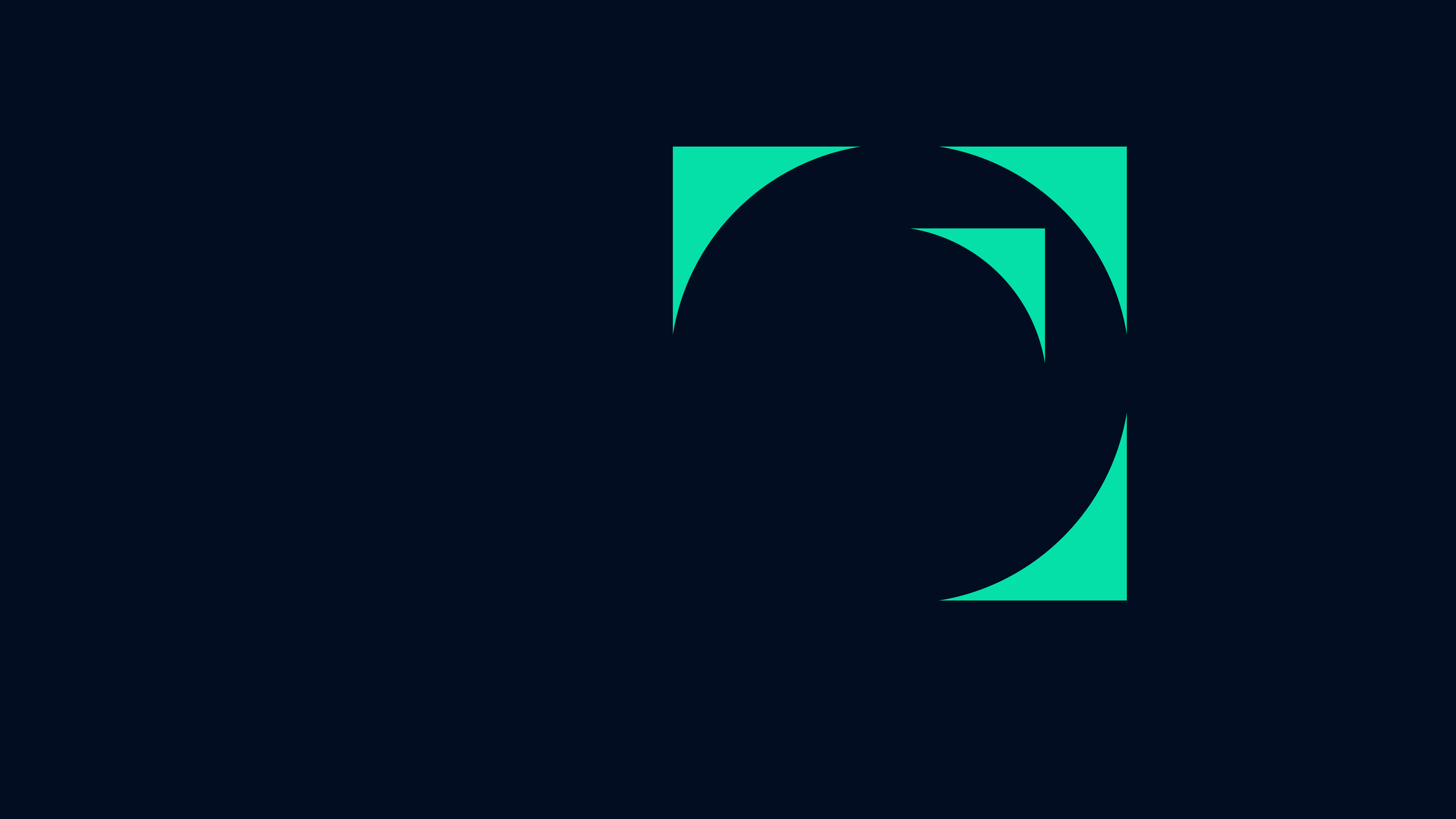 Abstract design featuring a large arc and smaller triangular and curved shapes in teal, arranged on a dark blue background to visually represent the Synchron Cymbals & Gongs I sound library for Ambient Recording.