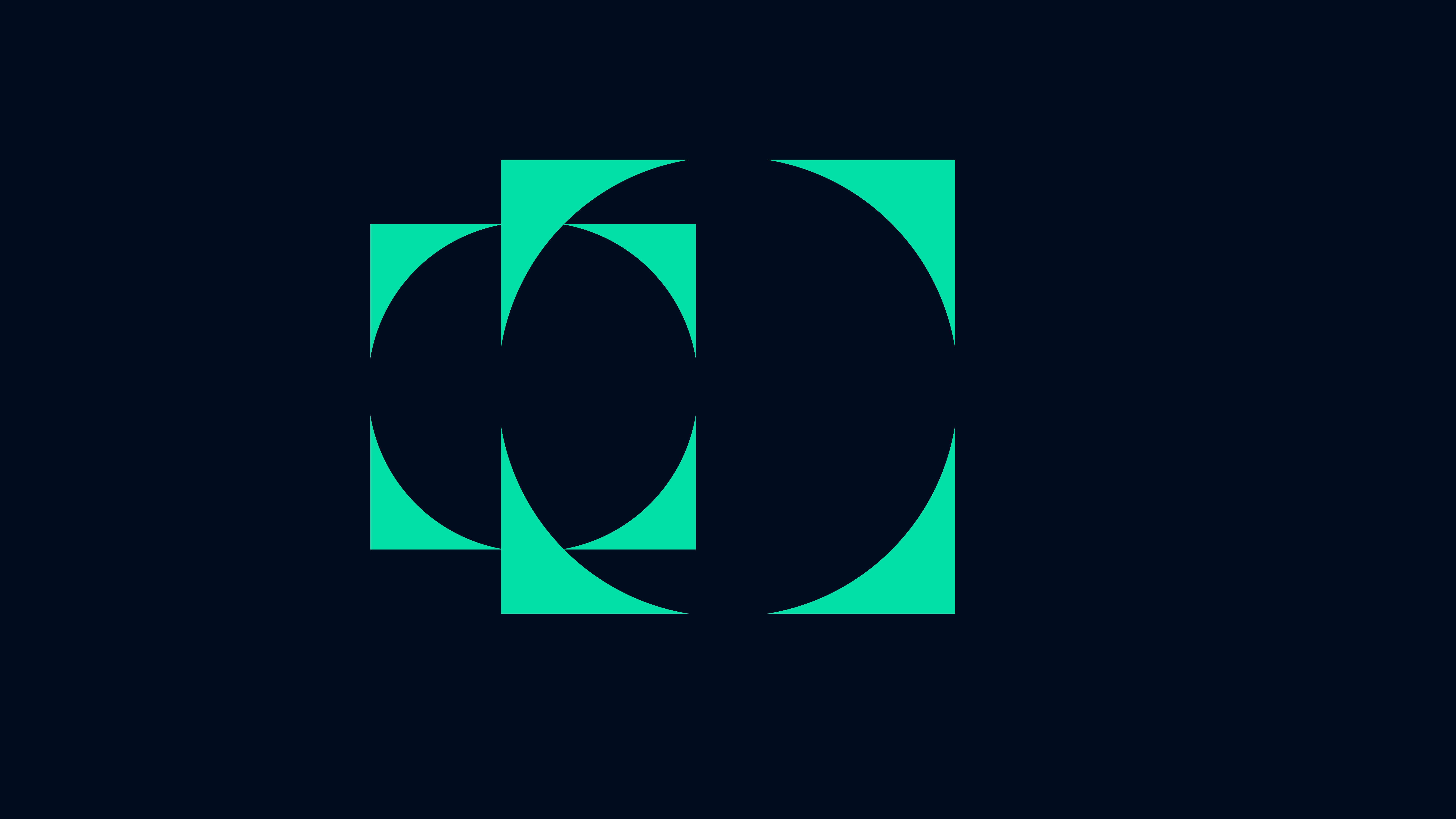 Abstract geometric pattern of green partial circles and squares on a dark background, representing ambient recording and synchronized drums.