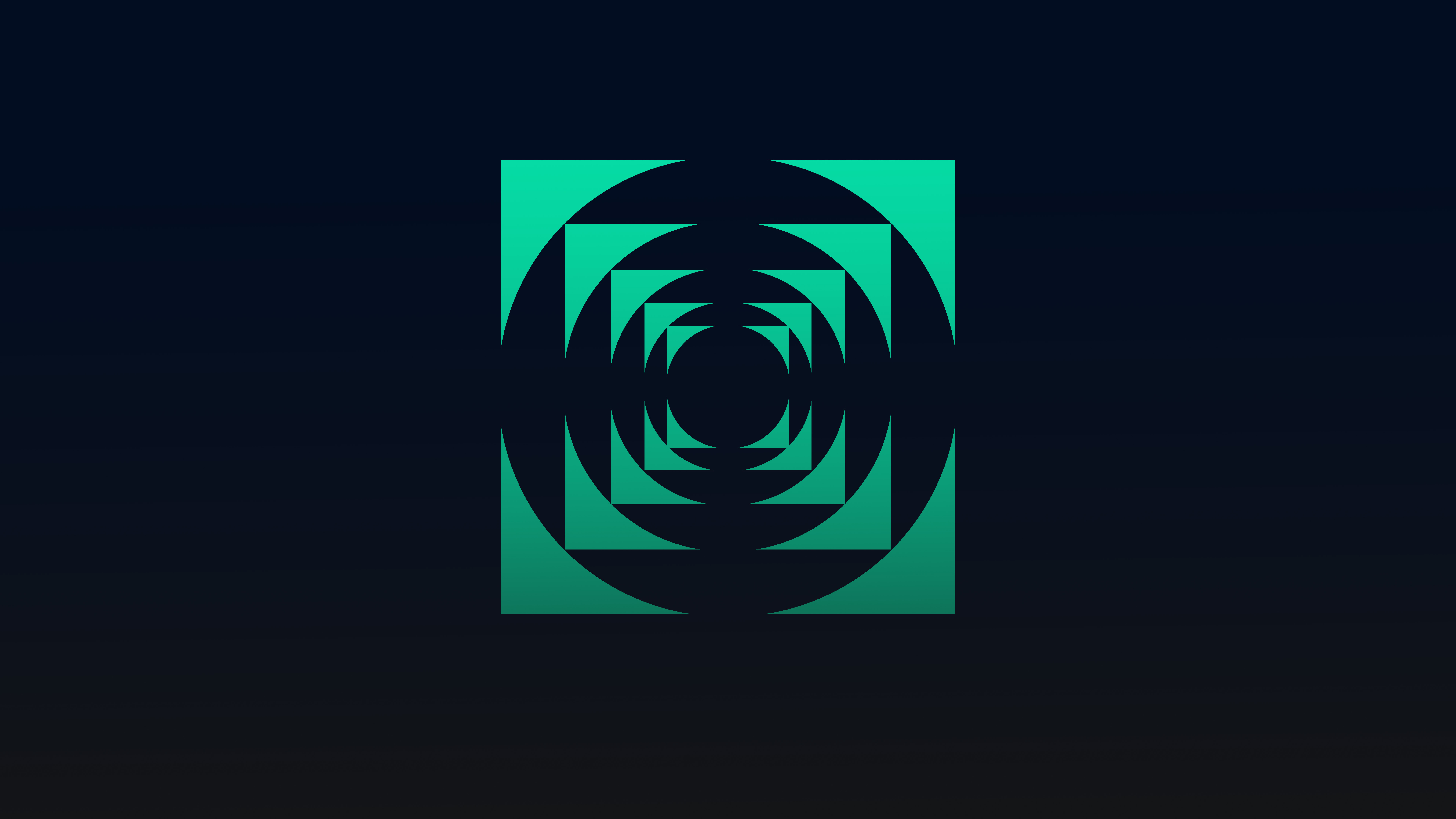 Abstract teal square and circle pattern symbolizing ambient recording of Synchron Percussion III