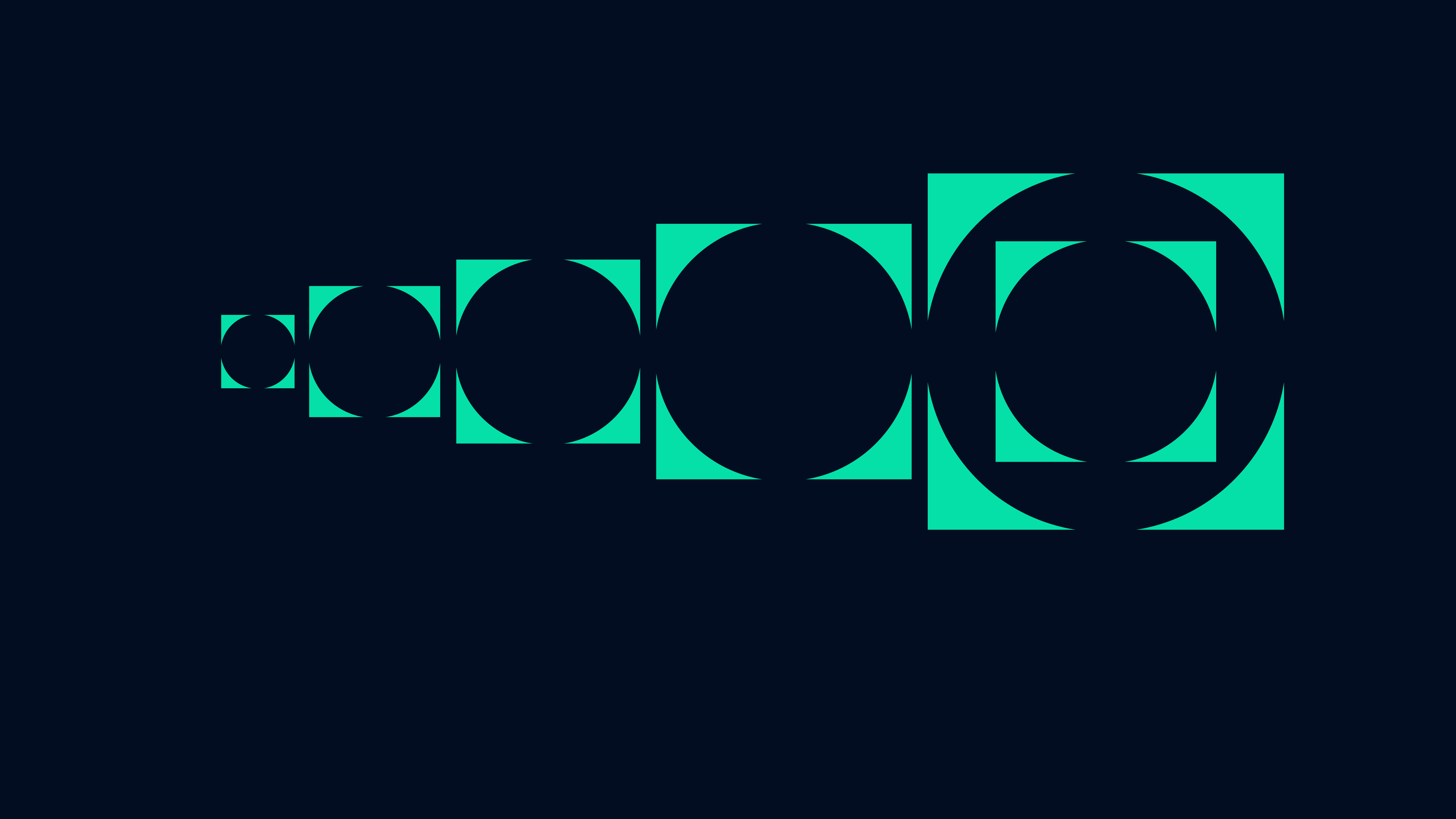 Abstract pattern of increasing size, dark teal squares, and circles against a dark background, representing ambient sound, or production.