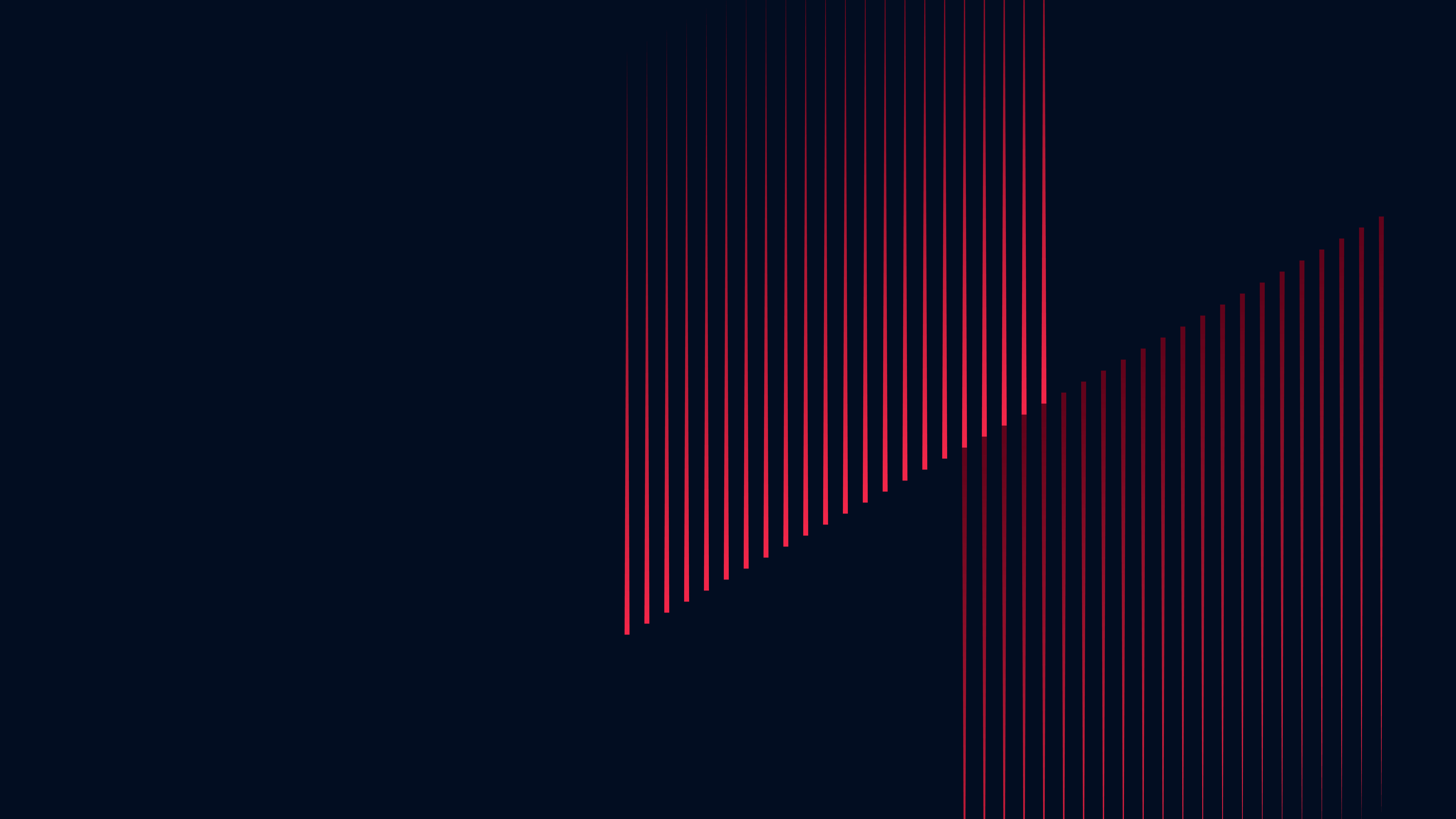 Abstract design featuring thin vertical red lines on a dark blue background, suggesting sound waves or visual equalizers, relevant to ambient and dry recording for Synchron Duality Strings.