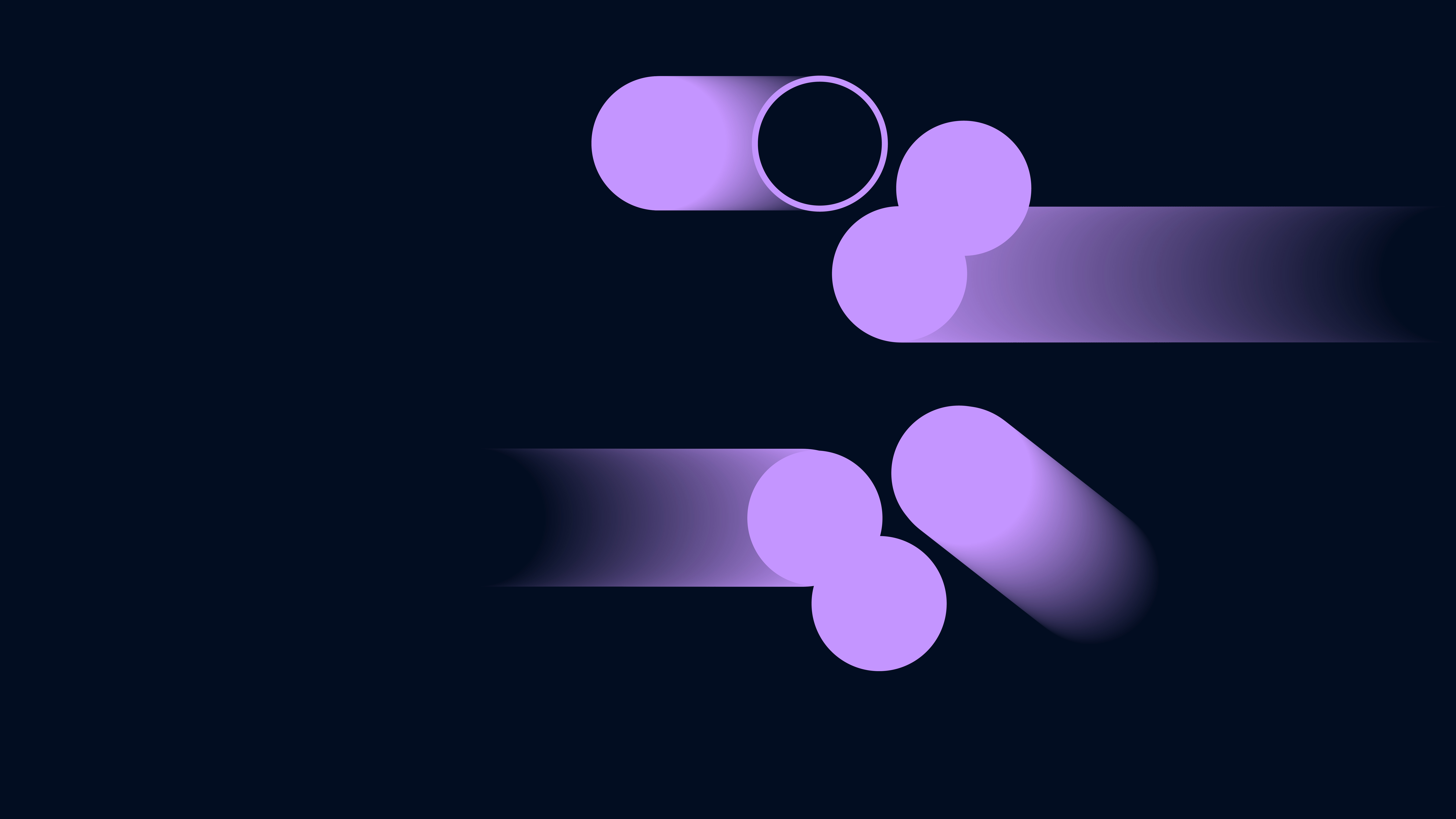 Abstract graphic of purple shapes moving on a dark background, representing ambient sound waves.