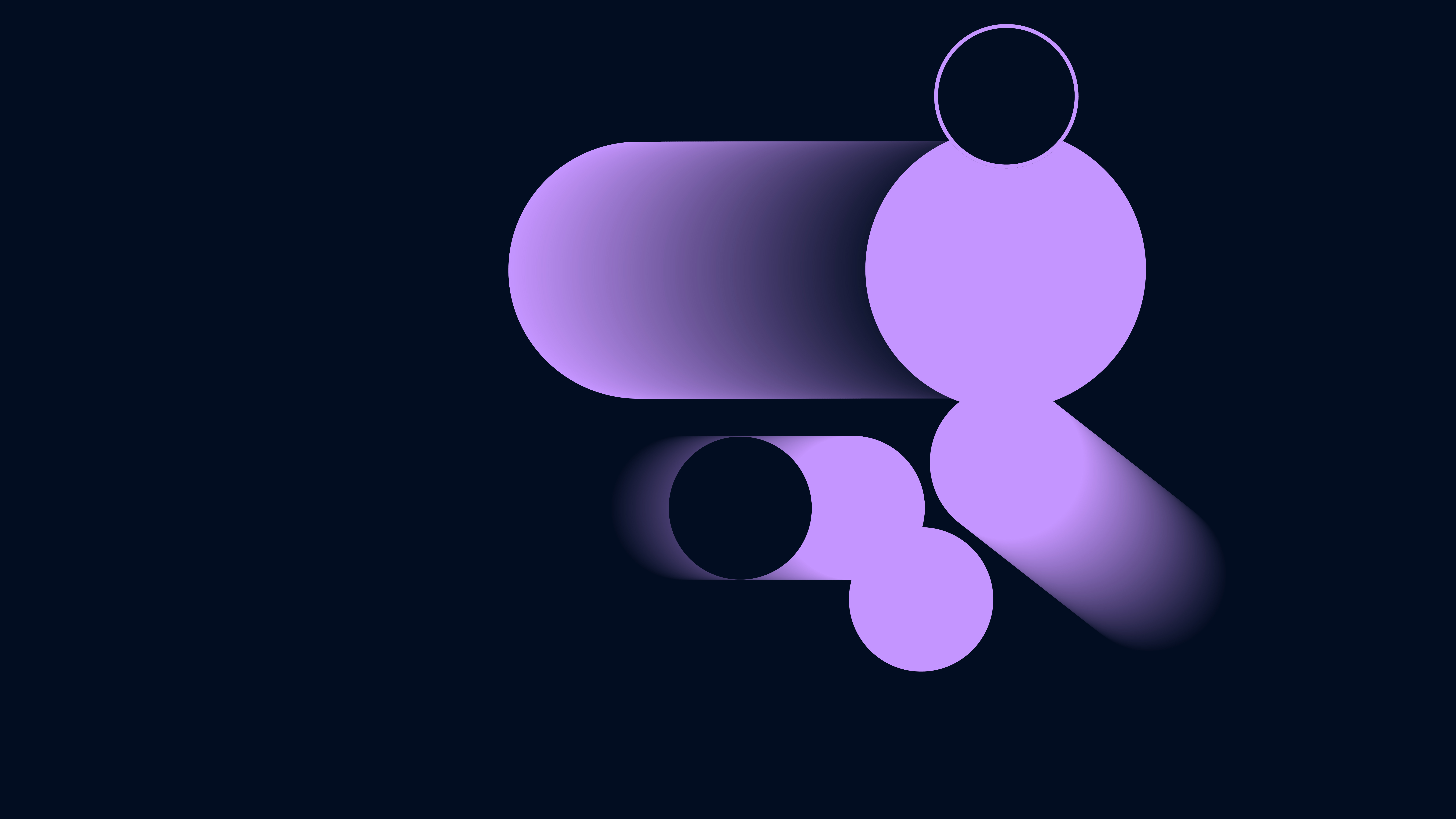 Abstract dark background with light purple floating shapes and blurry trails, representing ambient sound or musical resonance for Synchron Hulusi.