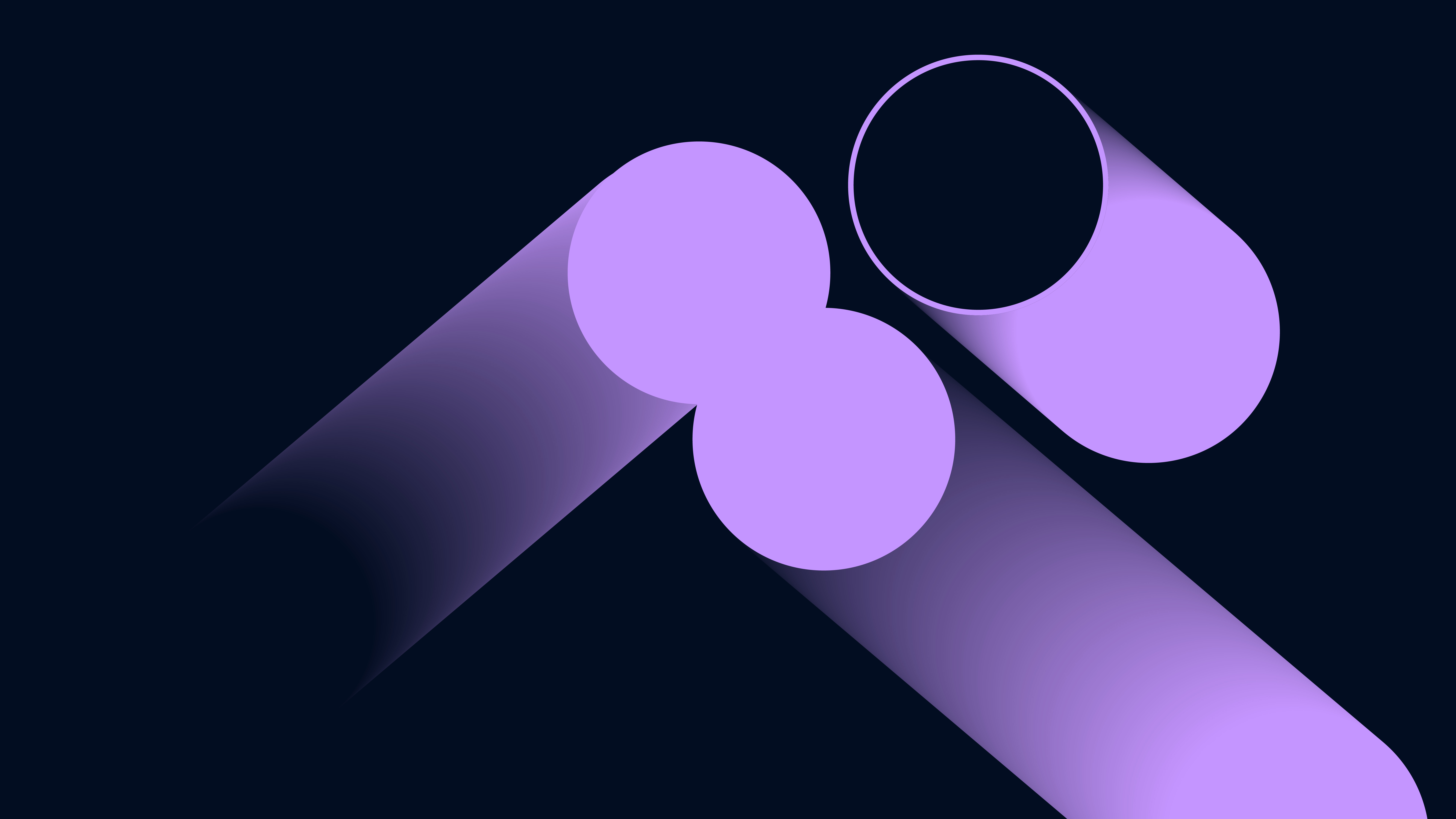 Abstract purple shapes suggesting musical notes or sound waves on a dark background, representing Synchron World Winds.