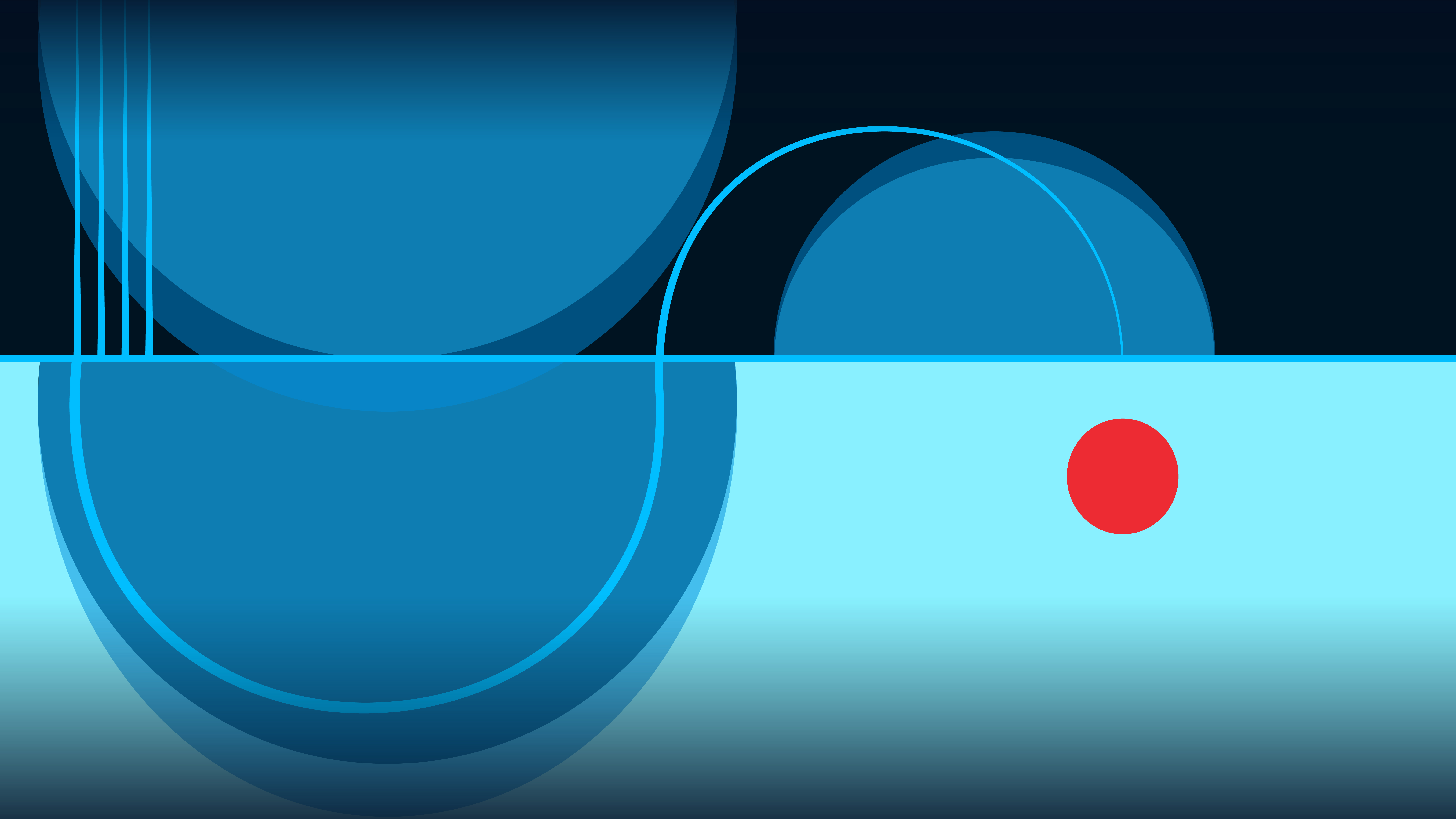 Abstract blue gradient background with glowing lines and a red circle, representing ambient recording.