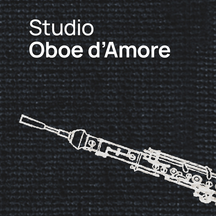 Studio Oboe d'Amore instrument outline on a dark background.